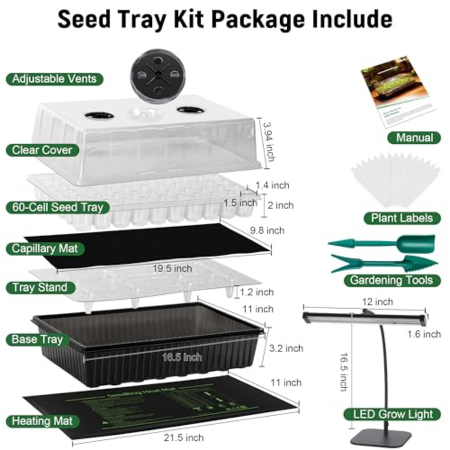 60-Cell Self-Watering Seed Sta - Seedling Heat Mat 评论和价格