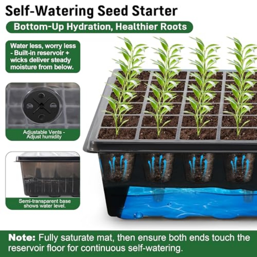 60-Cell Self-Watering Seed Sta - Seedling Heat Mat 评论和价格