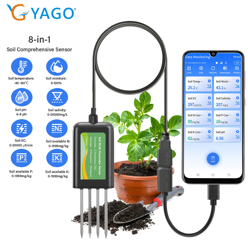 YAGO Soil Sensor 8 in 1 for Ag - Precision Farming Smart Agriculture 评论和价格